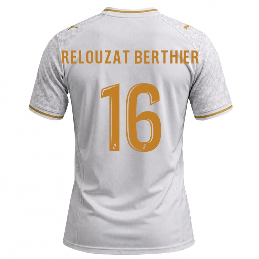 Danxen Femme Maillot Maxime Relouzat Berthier #16 Blanc Gris Goldenrod Tenues Extérieur 2026/27 T-Shirt