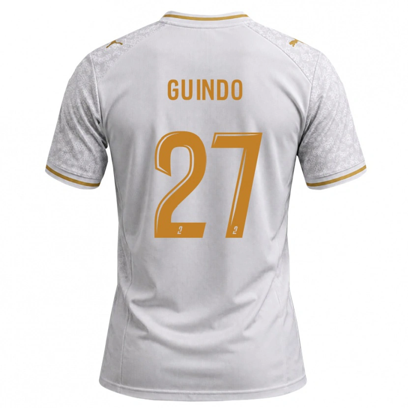 Danxen Femme Maillot Daouda Guindo #27 Blanc Gris Goldenrod Tenues Extérieur 2026/27 T-Shirt