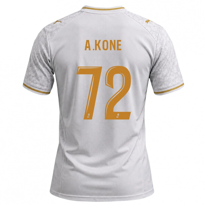 Danxen Femme Maillot Amadou Koné #72 Blanc Gris Goldenrod Tenues Extérieur 2026/27 T-Shirt