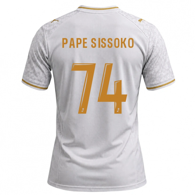 Danxen Femme Maillot Niama Pape Sissoko #74 Blanc Gris Goldenrod Tenues Extérieur 2026/27 T-Shirt