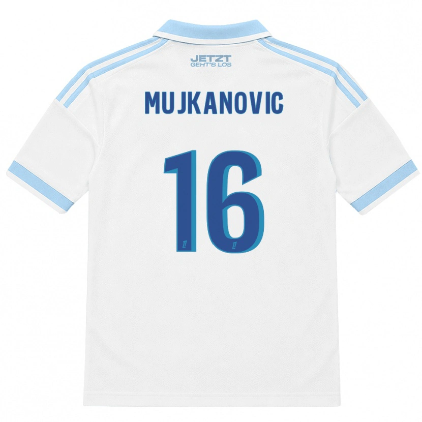 Danxen Femme Maillot Edin Mujkanovic #16 Bleu Ciel Clair Blanc Rouge Tenues Extérieur 2026/27 T-Shirt