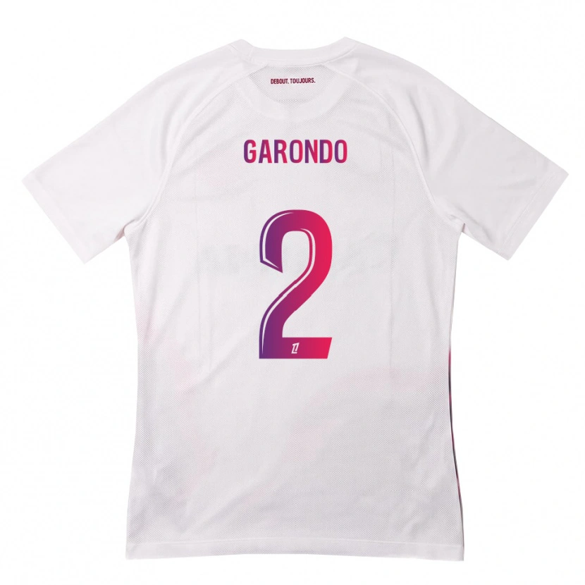 Danxen Femme Maillot Thibaud Garondo #2 Blanc Rose Violet Tenues Extérieur 2026/27 T-Shirt