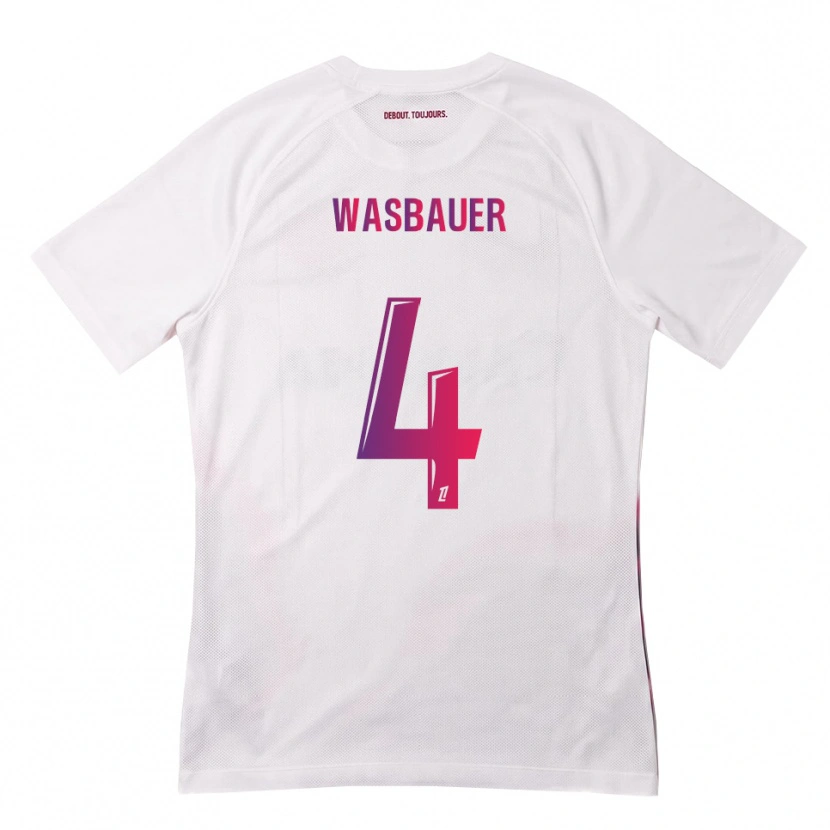 Danxen Femme Maillot Nicolas Wasbauer #4 Blanc Rose Violet Tenues Extérieur 2026/27 T-Shirt