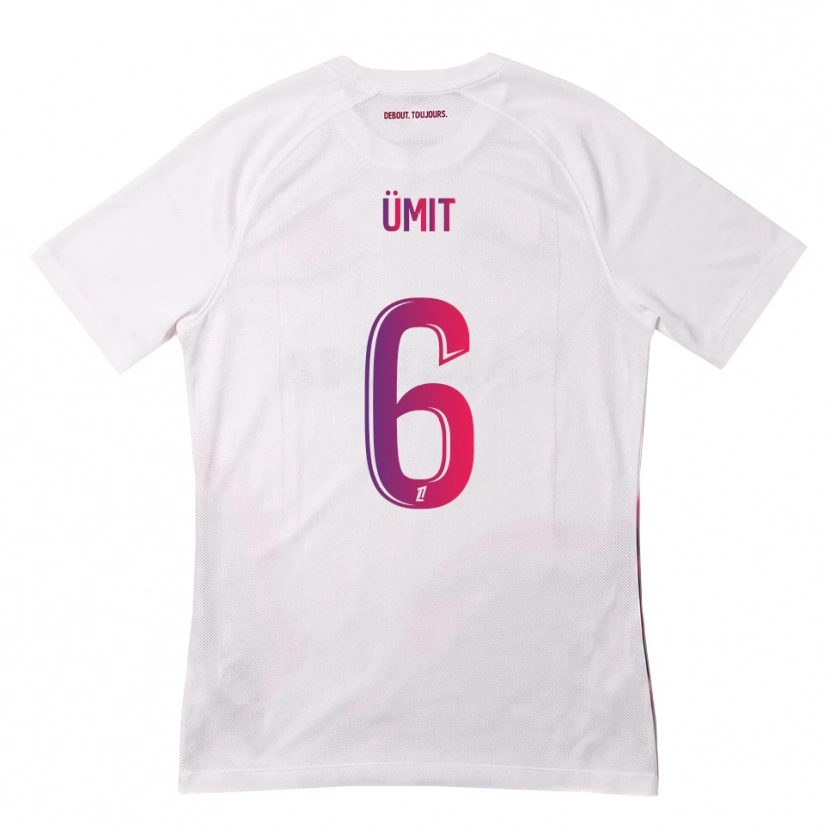 Danxen Femme Maillot Ümit Akdağ #6 Blanc Rose Violet Tenues Extérieur 2026/27 T-Shirt