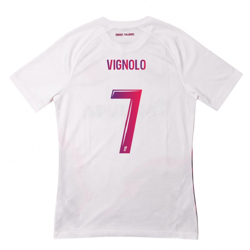 Danxen Femme Maillot Julián Vignolo #7 Blanc Rose Violet Tenues Extérieur 2026/27 T-Shirt