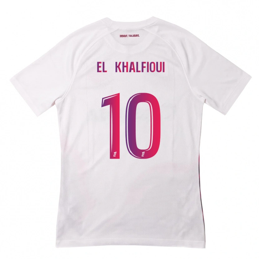 Danxen Femme Maillot Zakari El Khalfioui #10 Blanc Rose Violet Tenues Extérieur 2026/27 T-Shirt