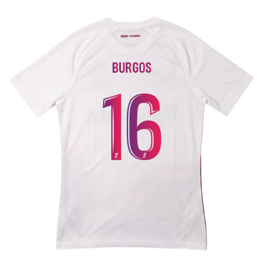 Danxen Femme Maillot Diego Burgos #16 Blanc Rose Violet Tenues Extérieur 2026/27 T-Shirt