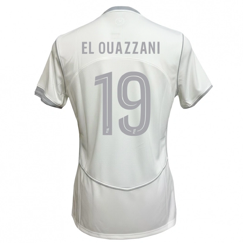 Danxen Femme Maillot Amine El Ouazzani #19 Blanc Gris Tenues Extérieur 2026/27 T-Shirt