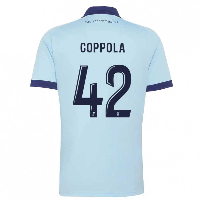 Danxen Femme Maillot Diego Coppola #42 Bleu Barbeau Noir Tenues Extérieur 2026/27 T-Shirt