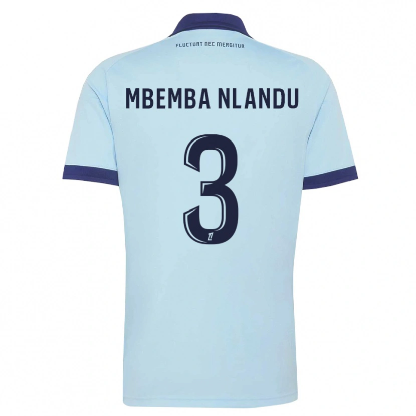 Danxen Femme Maillot Emmanuel Mbemba #3 Bleu Barbeau Noir Tenues Extérieur 2026/27 T-Shirt