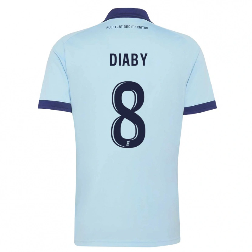 Danxen Femme Maillot Aboubakar Diaby #8 Bleu Barbeau Noir Tenues Extérieur 2026/27 T-Shirt