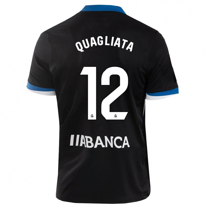 Danxen Femme Maillot Giacomo Quagliata #12 Noir Bleu Blanc Tenues Extérieur 2026/27 T-Shirt