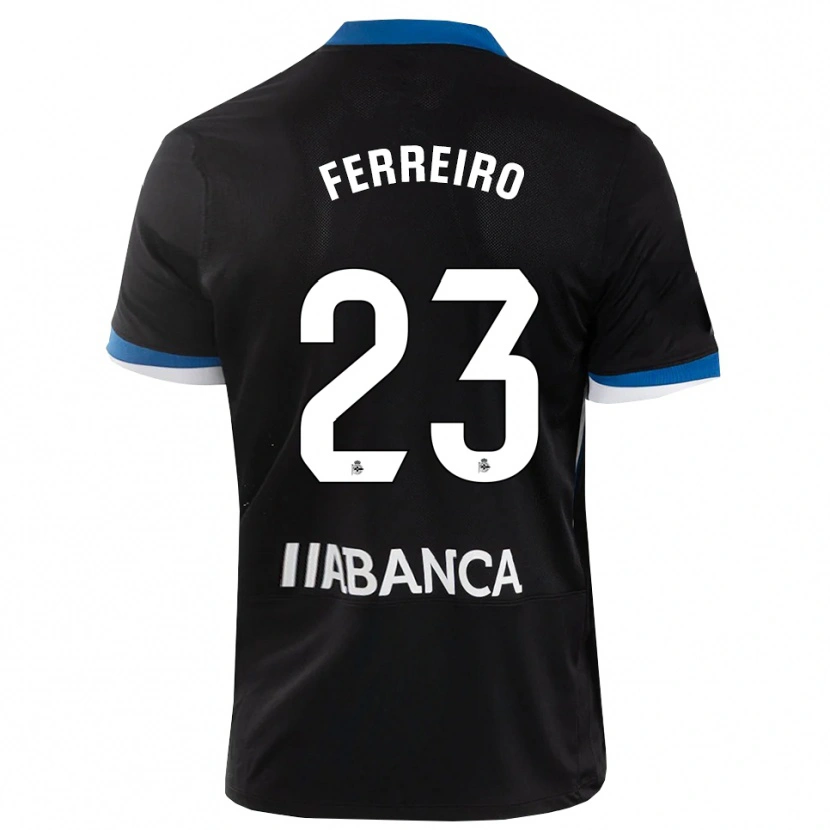 Danxen Femme Maillot Manu Ferreiro #23 Noir Bleu Blanc Tenues Extérieur 2026/27 T-Shirt