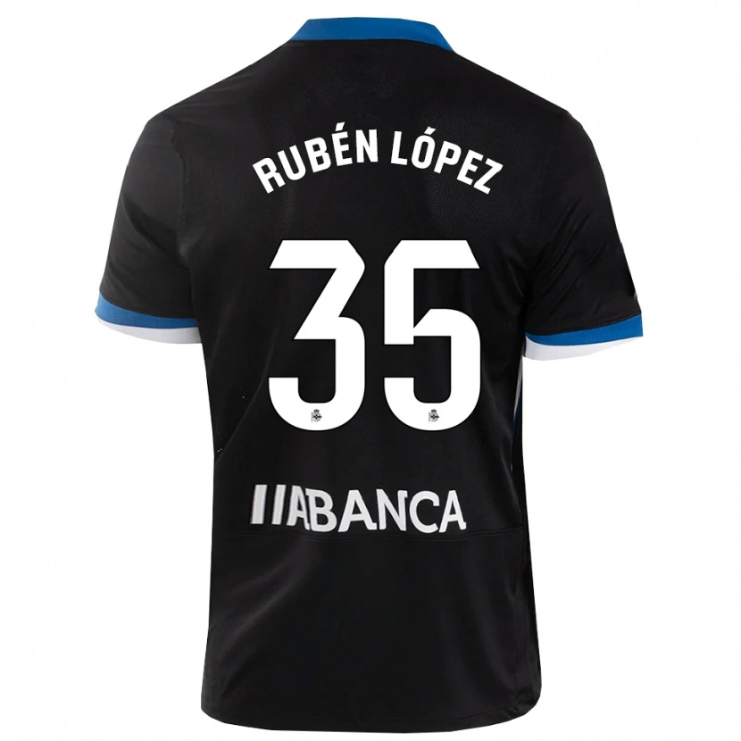 Danxen Femme Maillot Rubén López #35 Noir Bleu Blanc Tenues Extérieur 2026/27 T-Shirt
