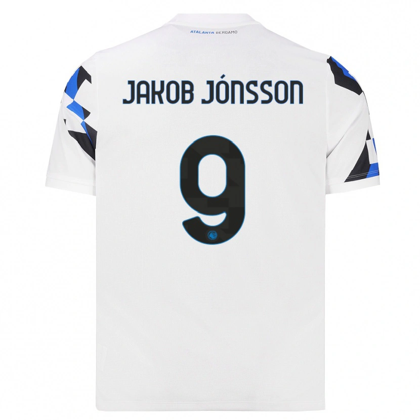 Danxen Femme Maillot Birkir Jakob Jónsson #9 Blanc Rouge Bleu Tenues Extérieur 2026/27 T-Shirt