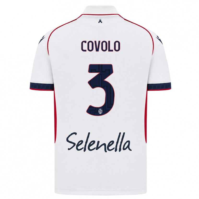 Danxen Femme Maillot Giovanni Covolo #3 Blanc Rouge Bleu Roi Tenues Extérieur 2026/27 T-Shirt