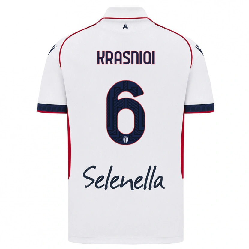 Danxen Femme Maillot Besalet Krasniqi #6 Blanc Rouge Bleu Roi Tenues Extérieur 2026/27 T-Shirt