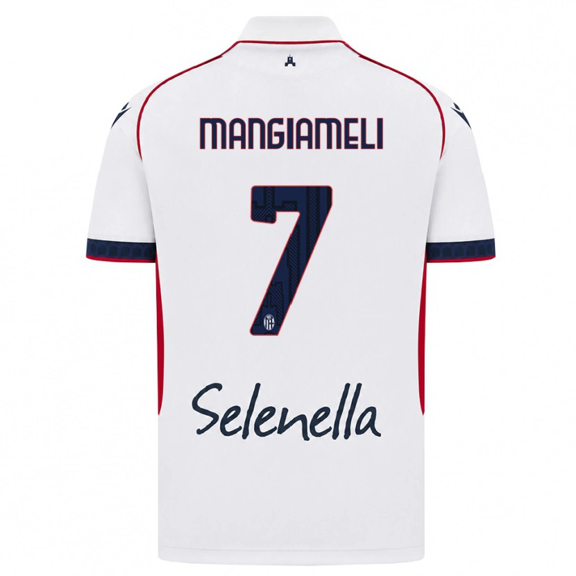 Danxen Femme Maillot Federico Mangiameli #7 Blanc Rouge Bleu Roi Tenues Extérieur 2026/27 T-Shirt