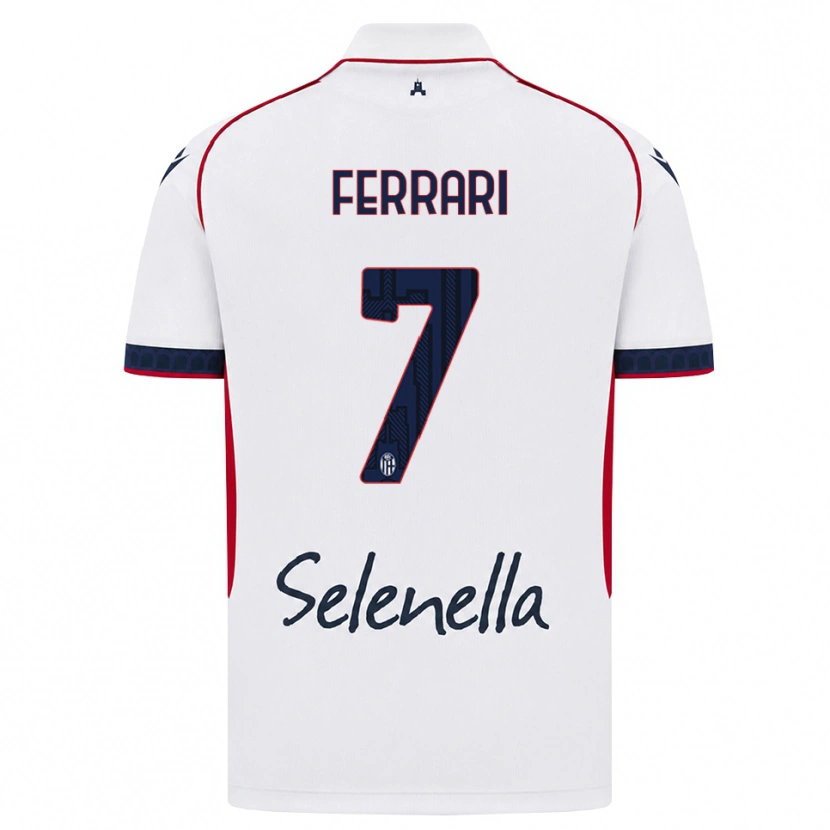 Danxen Femme Maillot Flavio Ferrari #7 Blanc Rouge Bleu Roi Tenues Extérieur 2026/27 T-Shirt