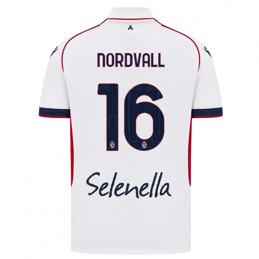 Danxen Femme Maillot Ossian Nordvall #16 Blanc Rouge Bleu Roi Tenues Extérieur 2026/27 T-Shirt