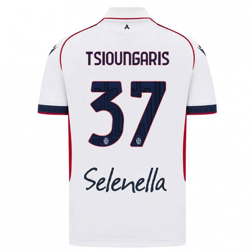 Danxen Femme Maillot Theodoros Tsioungaris #37 Blanc Rouge Bleu Roi Tenues Extérieur 2026/27 T-Shirt