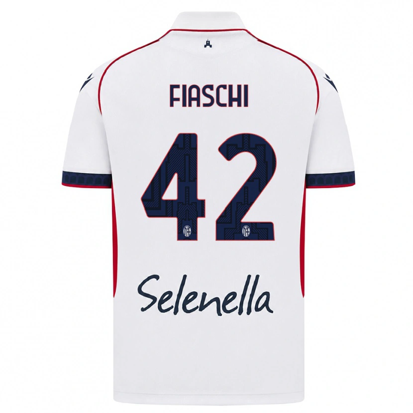Danxen Femme Maillot Marco Fiaschi #42 Blanc Rouge Bleu Roi Tenues Extérieur 2026/27 T-Shirt