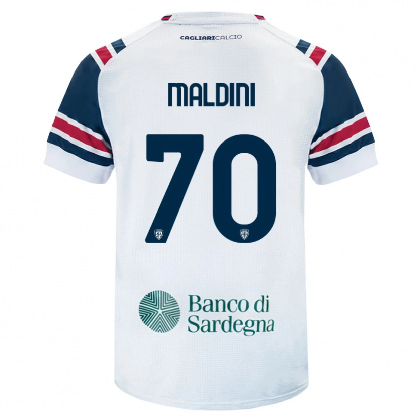 Danxen Femme Maillot Daniel Maldini #70 Blanc Rouge Vert Tenues Extérieur 2026/27 T-Shirt