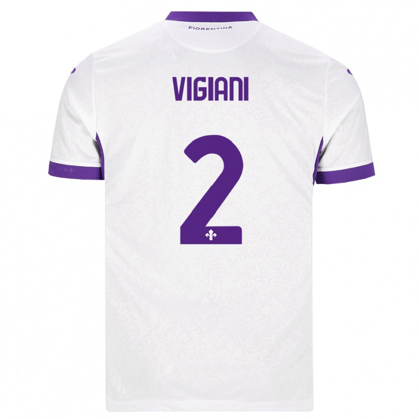 Danxen Femme Maillot Lorenzo Vigiani #2 Blanc Violet Tenues Extérieur 2026/27 T-Shirt