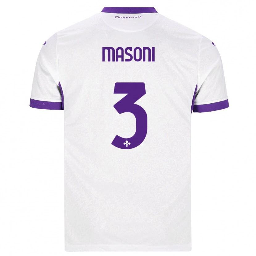 Danxen Femme Maillot Tommaso Masoni #3 Blanc Violet Tenues Extérieur 2026/27 T-Shirt