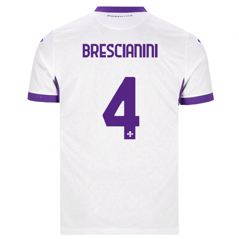 Danxen Femme Maillot Marco Brescianini #4 Blanc Violet Tenues Extérieur 2026/27 T-Shirt