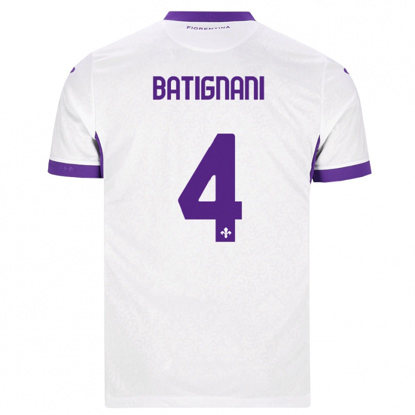 Danxen Femme Maillot Francesco Batignani #4 Blanc Violet Tenues Extérieur 2026/27 T-Shirt