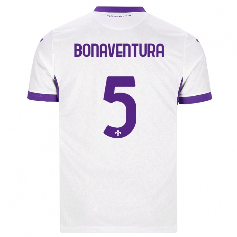 Danxen Femme Maillot Giacomo Bonaventura #5 Blanc Violet Tenues Extérieur 2026/27 T-Shirt