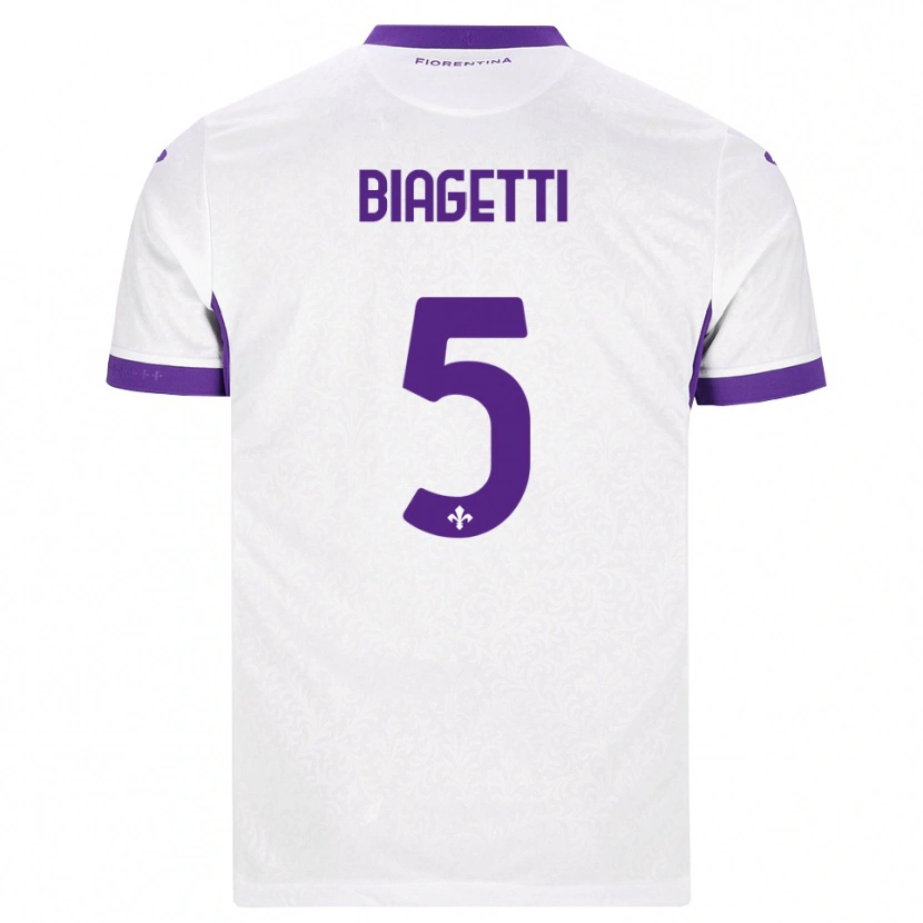 Danxen Femme Maillot Christian Biagetti #5 Blanc Violet Tenues Extérieur 2026/27 T-Shirt