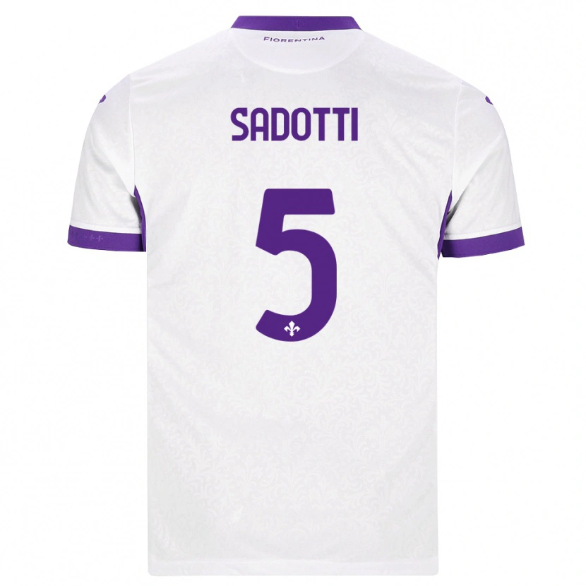 Danxen Femme Maillot Edoardo Sadotti #5 Blanc Violet Tenues Extérieur 2026/27 T-Shirt