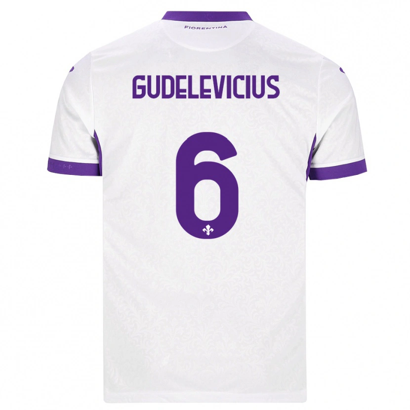 Danxen Femme Maillot Ernestas Gudelevicius #6 Blanc Violet Tenues Extérieur 2026/27 T-Shirt