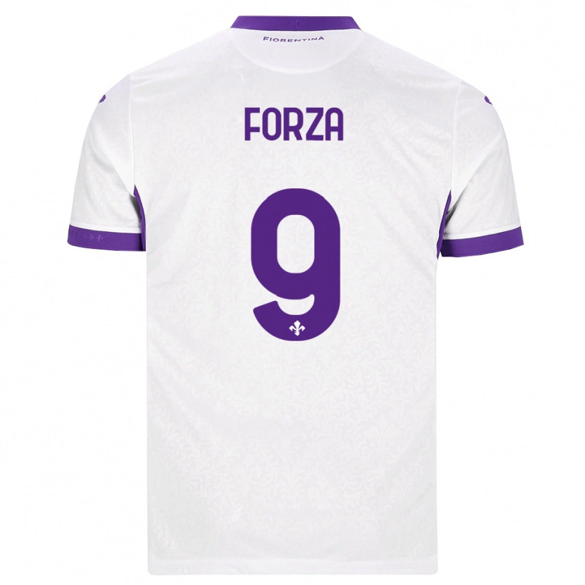 Danxen Femme Maillot Francesco Forza #9 Blanc Violet Tenues Extérieur 2026/27 T-Shirt