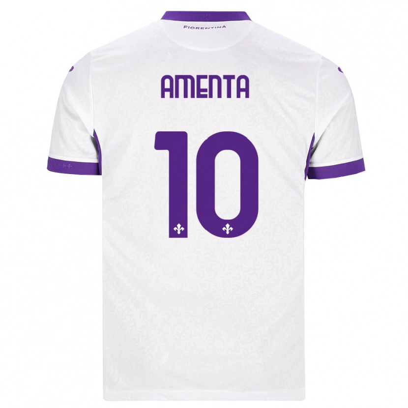Danxen Femme Maillot Francesco Amenta #10 Blanc Violet Tenues Extérieur 2026/27 T-Shirt