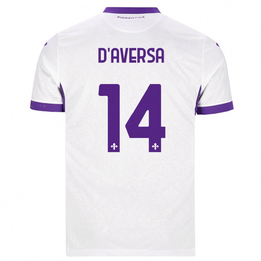 Danxen Femme Maillot Simone D'aversa #14 Blanc Violet Tenues Extérieur 2026/27 T-Shirt