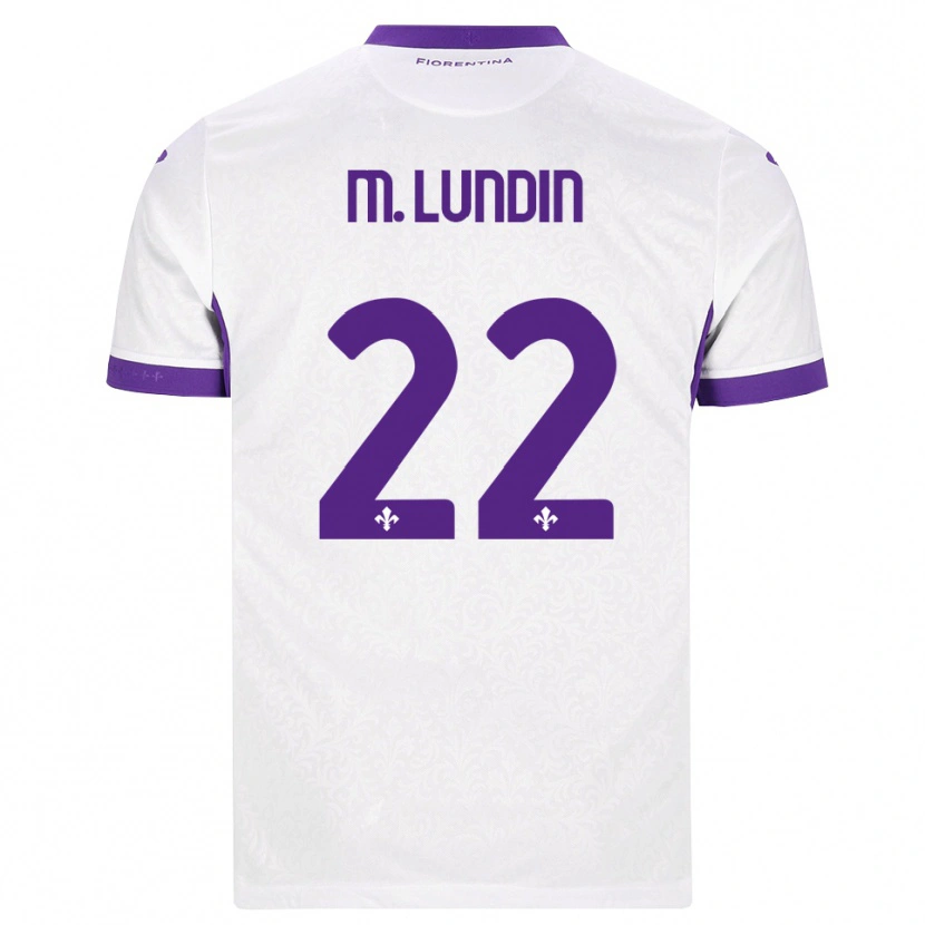 Danxen Femme Maillot Karin Maria Lundin #22 Blanc Violet Tenues Extérieur 2026/27 T-Shirt