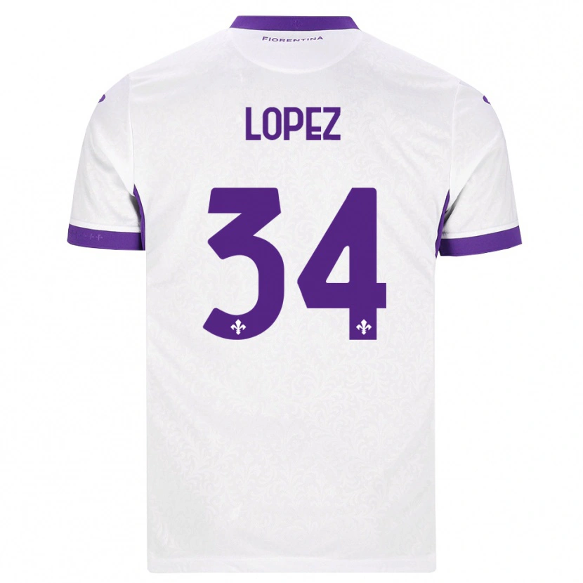 Danxen Femme Maillot Lucas López #34 Blanc Violet Tenues Extérieur 2026/27 T-Shirt