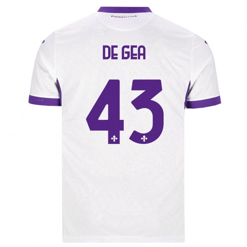 Danxen Femme Maillot David De Gea #43 Blanc Violet Tenues Extérieur 2026/27 T-Shirt