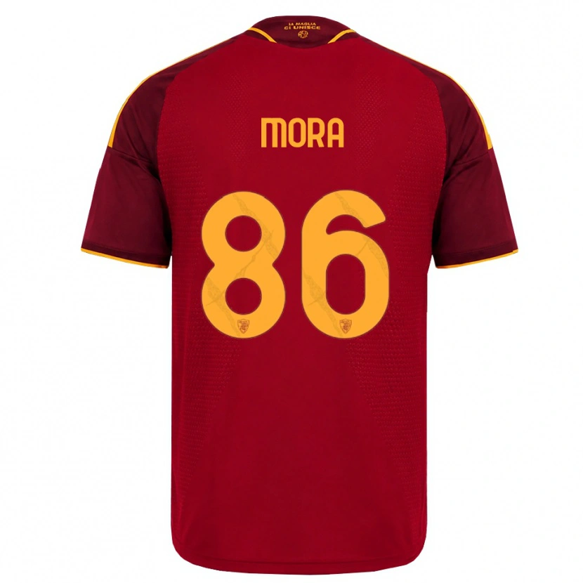 Danxen Enfant Maillot Rodrigo Mora #86 Rouge Doré Jaune Tenues Domicile 2026/27 T-Shirt