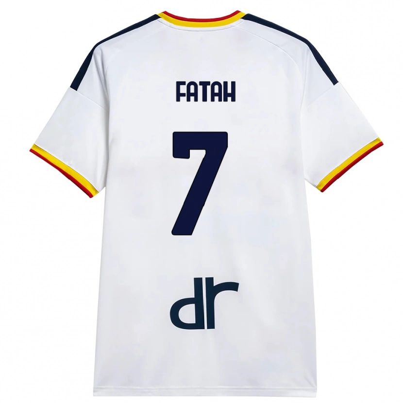 Danxen Enfant Maillot Amar Fatah #7 Blanc Jaune Rouge Tenues Extérieur 2026/27 T-Shirt