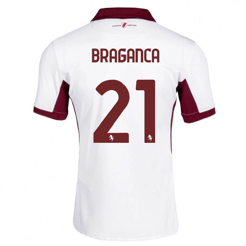 Danxen Enfant Maillot Daniel Bragança #21 Bourgogne Blanc Rouge Tenues Extérieur 2026/27 T-Shirt