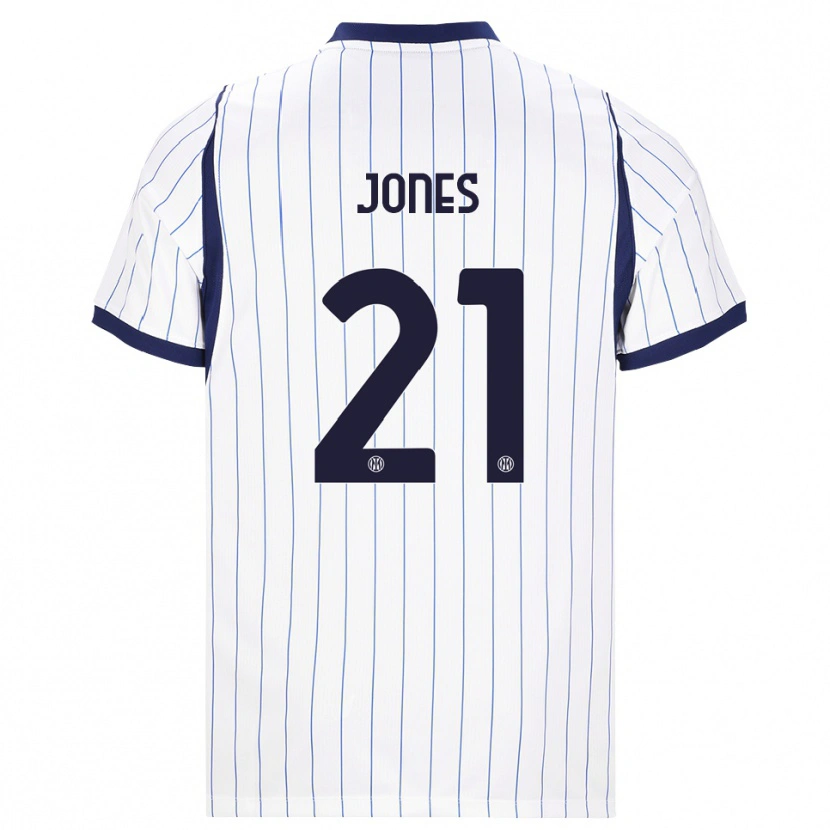 Danxen Enfant Maillot Curtis Jones #21 Blanc Bleu Marine Tenues Extérieur 2026/27 T-Shirt