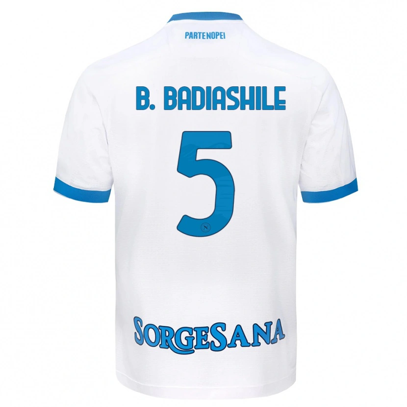 Danxen Enfant Maillot Benoît Badiashile #5 Blanc Bleu Ciel Tenues Extérieur 2026/27 T-Shirt