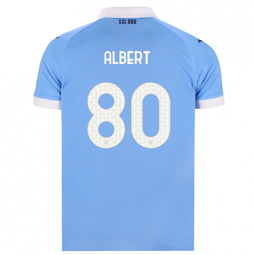 Danxen Enfant Maillot Albert Gudmundsson #80 Bleu Ciel Noir Blanc Tenues Domicile 2026/27 T-Shirt