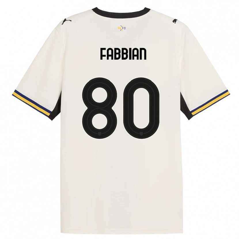Danxen Enfant Maillot Giovanni Fabbian #80 Blanc Cassé Noir Jaune Tenues Domicile 2026/27 T-Shirt