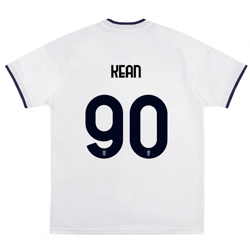 Danxen Enfant Maillot Moise Kean #90 Blanc Rouge Bleu Royal Tenues Extérieur 2026/27 T-Shirt