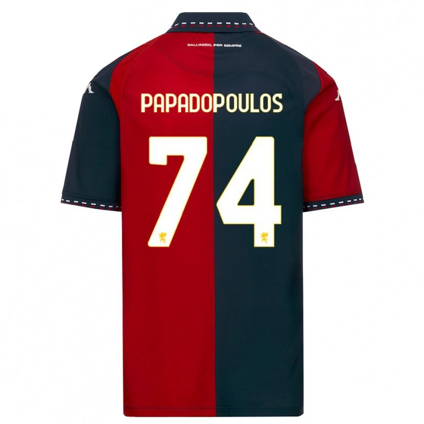 Danxen Enfant Maillot Christos Papadopoulos #74 Rouge Noir Blanc Tenues Domicile 2026/27 T-Shirt